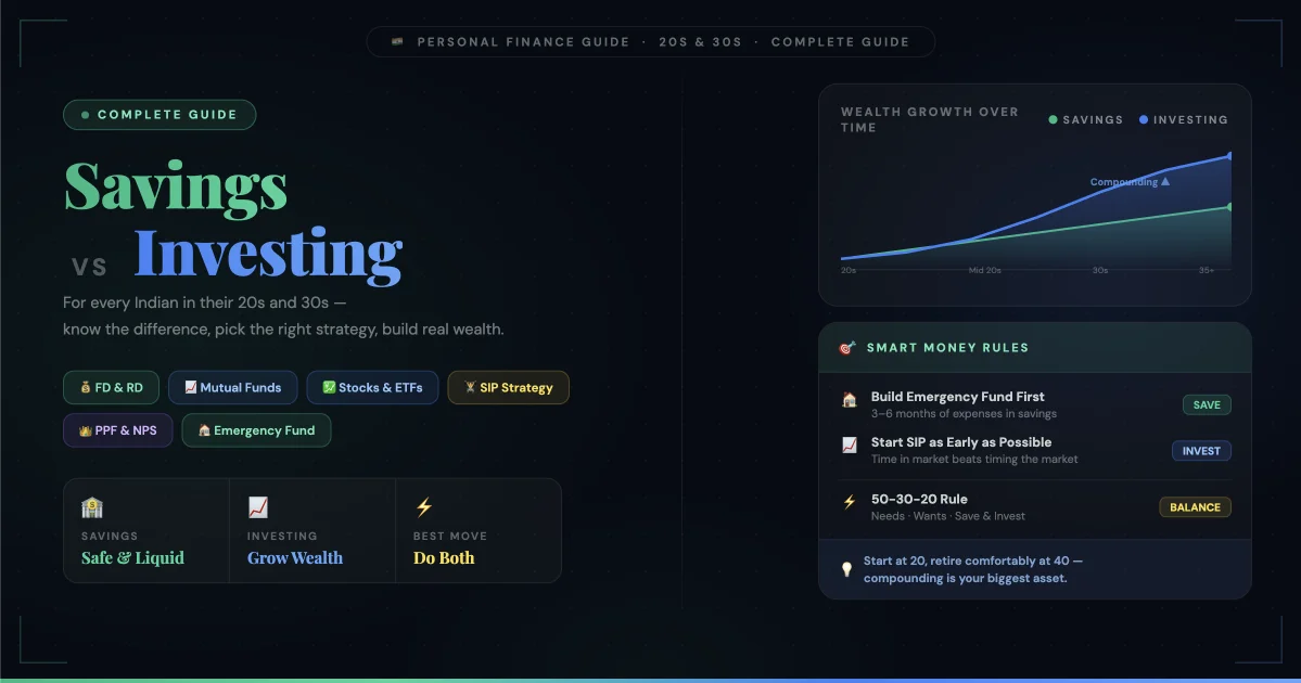 Savings vs Investing — The Complete Guide for Every Indian in Their 20s and 30s