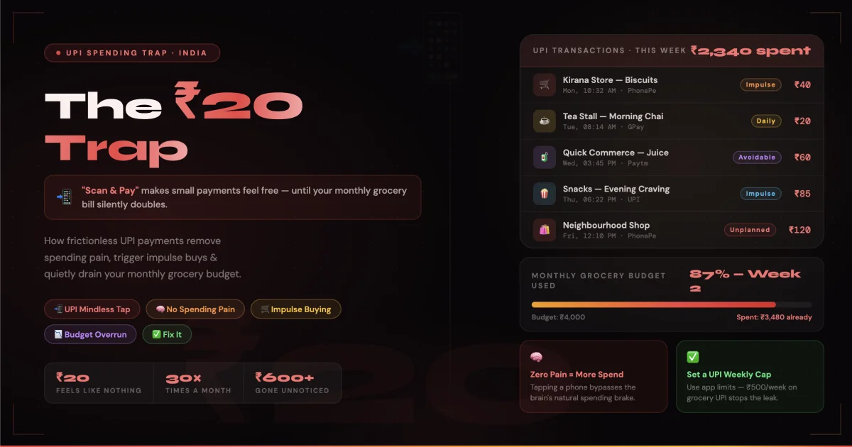 The ₹20 Trap: How 'Scan and Pay' is Destroying Your Monthly Grocery Budget